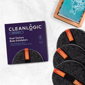 img 2 attached to 🧼 Detoxify Purifying Charcoal Infused Exfoliator Round Body Scrubber by Cleanlogic - Pack of 3