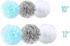 img 1 attached to 🐘 Adorable Elephant Baby Shower Decorations for Boys: Blue and Silver Theme with It's A Boy Banner, Paper Lanterns, Pom Poms, Flowers, Honeycomb Balls - Perfect for an Elephant Themed Baby Shower Decor
