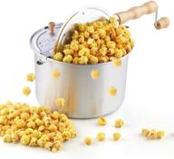 6 quart aluminum stovetop popcorn popper by cook n home - silver логотип