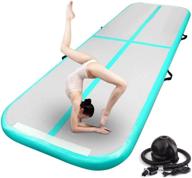 🤸 fbsport inflatable air gymnastics mat - 13ft, 16ft, 20ft, 23ft, and 26ft lengths - 4/8 inch thickness - ideal for home use, training, cheerleading, yoga, and water activities - includes pump logo