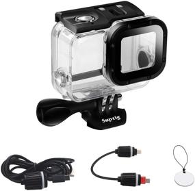 img 4 attached to Водонепроницаемый корпус Suptig, совместимый с камерами GoPro Hero 7 Black, Hero 5 и Hero 6 - идеально подходит для зарядки под водой, водонепроницаемость до 164 футов (50 метров).