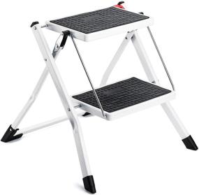 img 4 attached to 🪜 ACSTEP Folding Steel Step Stool - Anti-Slip One-Step Foot Stool for Kids, Adults, Seniors - Sturdy & Wide Pedal - Foldable Step Ladder for Home, Kitchen, Bathroom, RV - Max Load 300 lbs