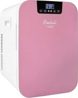 🌸 cooluli 20l mini fridge: versatile & stylish - ideal for bedroom, car, office desk & college dorm - glass front, digital temp control - compact 12v refrigerator for food, drinks, skincare, beauty & breast milk (pink) логотип