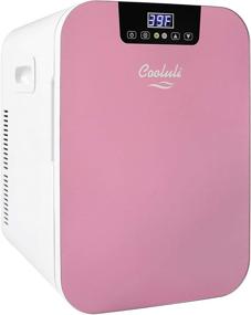 img 4 attached to 🌸 Cooluli 20L Mini Fridge: Versatile & Stylish - Ideal for Bedroom, Car, Office Desk & College Dorm - Glass Front, Digital Temp Control - Compact 12v Refrigerator for Food, Drinks, Skincare, Beauty & Breast Milk (Pink)