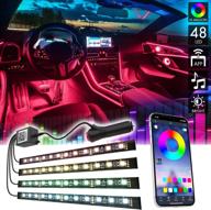 🚗 ck formula interior car lights - led light strips for cars with 16 million rgb colors, bluetooth app control, music sync under lighting dashboard, waterproof ip68 rating, 12v dc charger - 4pcs logo