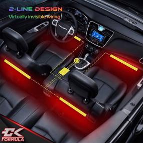 img 3 attached to 🚗 CK Formula Interior Car Lights - LED Light Strips for Cars with 16 Million RGB Colors, Bluetooth App Control, Music Sync Under Lighting Dashboard, Waterproof IP68 Rating, 12V DC Charger - 4pcs