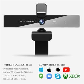 img 2 attached to 📷 HD Webcam with Microphone, Walfront Webcam with Privacy Cover for PC Laptop Desktop, Plug and Play Computer Camera for Windows Mac OS, Video Conferencing, Gaming, Online Classes, and Streaming