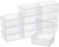 benecreat 12 pack rectangle frosted clear plastic bead storage containers box case - 2.2x1.7x0.8 inches - ideal for pins, coins, tiny beads, jewelry findings, and small items logo