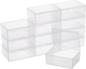 img 4 attached to BENECREAT 12 Pack Rectangle Frosted Clear Plastic Bead Storage Containers Box Case - 2.2x1.7x0.8 Inches - Ideal for Pins, Coins, Tiny Beads, Jewelry Findings, and Small Items