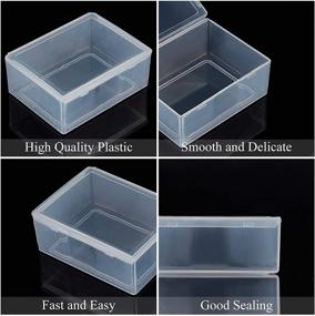 img 1 attached to BENECREAT 12 Pack Rectangle Frosted Clear Plastic Bead Storage Containers Box Case - 2.2x1.7x0.8 Inches - Ideal for Pins, Coins, Tiny Beads, Jewelry Findings, and Small Items