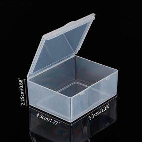 img 3 attached to BENECREAT 12 упаковок прямоугольных матовых прозрачных пластиковых контейнеров для хранения бусин - 2,2х1,7х0,8 дюйма - идеально подходит для булавок, монет, мелких бусин, ювелирных изделий и мелких предметов