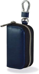 img 4 attached to 🔒 MONOJOY Faraday Key Fob Protector: Signal Blocking PU Anti-Theft Pouch in Blue - Secure Your Car Key Signal