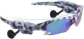 img 4 attached to 🕶️ Smart Bluetooth Sunglasses with Discolored Lenses - Effortless Phone Calls, Music Listening, and GPS Navigation; Includes Black & Night Vision Yellow Lenses (Camouflage White)