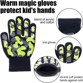 img 1 attached to Cozy and Stretchy: 12 Pairs Kids Winter Gloves for Boys and Girls