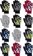 cozy and stretchy: 12 pairs kids winter gloves for boys and girls logo