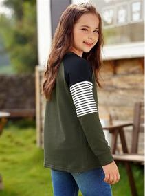 img 2 attached to 👕 Girls Sweatshirt Long Sleeve T Shirt Pullover Tops Tees Size 4-13 by Lookbook Store