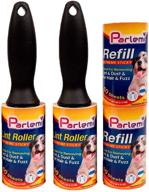 🐾 parlemi extra sticky pet hair lint rollers - 2 handles, 4 refills, 240 sheets - remove cat and dog hair from clothes, furniture, carpet and floors logo