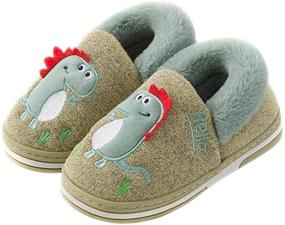 img 4 attached to 🦕 Dinosaur Winter Memory Foam Boys' Bedroom Slippers