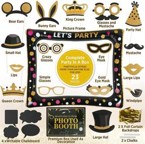 img 3 attached to Partyville Photo Booth Props: Glamorous 23-Piece Set with Real Gold Glitter - Perfect for Weddings, Birthdays, and Roaring 20s Parties!