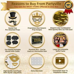 img 2 attached to Partyville Photo Booth Props: Glamorous 23-Piece Set with Real Gold Glitter - Perfect for Weddings, Birthdays, and Roaring 20s Parties!