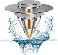 🛁 upgraded stainless steel bathroom sink stopper pop up - no overflow & 1.06-1.96" drain holes - universal sink drain plug (1, sliver) logo