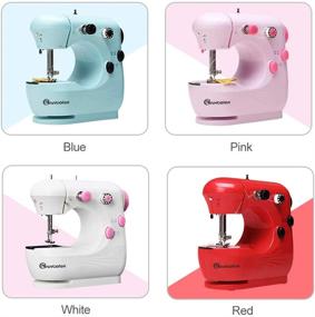 img 3 attached to Bruvoalon Electric Sewing Machine: Portable Lightweight Beginner's Sewing Machine with Double Thread, Free Arm, Night Light, Foot Pedal & Adjustable 2-Speed - Ideal for Tailors, Arts & Crafts (Red)