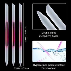 img 3 attached to 6-Piece Glass Cuticle Pusher & Nail File Set - Double-Sided Crystal Glass Files for Manicure Pedicure, Precision Filing & Cuticle Removal (Pink)