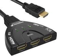 🔌 fosmon 3-портовый hdmi переключатель 4k: автоматическое переключение, ультра hd 3d hdr, полное hd 1080p hdcp, hdmi разветвитель хаб - совместим с apple tv, roku, fire tv stick, hdtv, ps4, xbox one, chromecast логотип