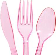🍴 (set of 16 translucent pink forks, spoons & knives) logo