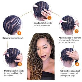 img 1 attached to Get Gorgeous with Aeagoo Goddess Locs Crochet Hair: Curly Wavy Braids for Black Women - 18 Inch Synthetic Ombre Boho Box Braid Extensions (5 Packs, 1B/27#)