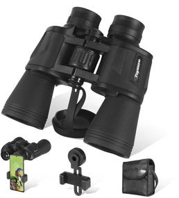 img 4 attached to 🔭 High-Performance 20x50 Binoculars with Low Light Night Vision and HD Lens - Ideal for Travel, Bird Watching, and Hunting - Includes Phone Adapter