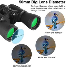 img 2 attached to 🔭 High-Performance 20x50 Binoculars with Low Light Night Vision and HD Lens - Ideal for Travel, Bird Watching, and Hunting - Includes Phone Adapter