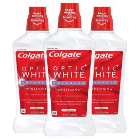 img 4 attached to 🌿 Ополаскиватель для рта без содержания алкоголя Colgate Optic White - 2% перекись водорода, свежая мята, 946 мл (3 штуки)