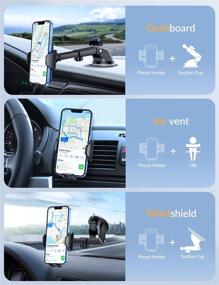 img 3 attached to Держатель телефона для автомобиля DesertWest - держатель для сотового телефона военного класса для приборной панели, лобового стекла и воздушного дефлектора - совместим с iPhone 13 Pro Max, 12, 11, X, XS, XR, 8, 7, Samsung Galaxy S21, S20, S10+ и всеми моделями смартфонов.