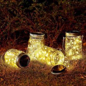 img 2 attached to Magical Lighted Mason Jars: 6-Pack Solar Lanterns for Outdoor Xmas Tree & Holiday Decor - 30 LED Fairy Lights & Glass Jars Included