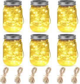 img 4 attached to Magical Lighted Mason Jars: 6-Pack Solar Lanterns for Outdoor Xmas Tree & Holiday Decor - 30 LED Fairy Lights & Glass Jars Included