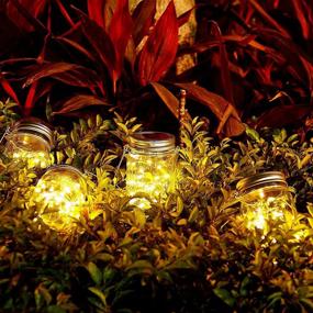 img 1 attached to Magical Lighted Mason Jars: 6-Pack Solar Lanterns for Outdoor Xmas Tree & Holiday Decor - 30 LED Fairy Lights & Glass Jars Included