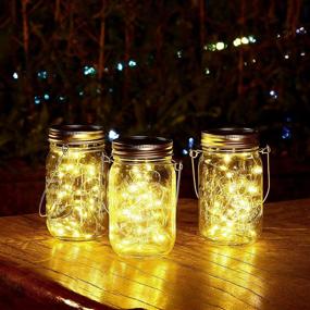 img 3 attached to Magical Lighted Mason Jars: 6-Pack Solar Lanterns for Outdoor Xmas Tree & Holiday Decor - 30 LED Fairy Lights & Glass Jars Included