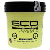 🌿 ecoco eco style gel with black castor flaxseed oil - long-lasting shine and repair for damaged hair - promotes healthy scalp - superior hold - effortless style - 16 oz logo