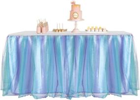 img 2 attached to 🧜 Mermaid Tutu Table Skirt 6ft: Adjustable Tulle Decor for Parties & Celebrations