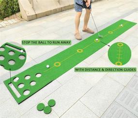 img 1 attached to 🏌️ SPRAWL Golf Putting Mat - Improve Your Golf Putting Skills with this Green Golf Putter Training Aid and Golf Pong Game Set - Perfect for Office, Barkyard, Indoor & Outdoor Use