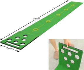 img 2 attached to 🏌️ SPRAWL Golf Putting Mat - Improve Your Golf Putting Skills with this Green Golf Putter Training Aid and Golf Pong Game Set - Perfect for Office, Barkyard, Indoor & Outdoor Use