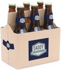 img 3 attached to 🍻 Daddy's First Milestones - Men's Decorations - Set of 6 Beer Bottle Label Stickers with 1 Carrier - Big Dot of Happiness