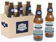 🍻 daddy's first milestones - men's decorations - set of 6 beer bottle label stickers with 1 carrier - big dot of happiness logo