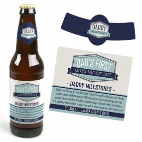 img 1 attached to 🍻 Daddy's First Milestones - Men's Decorations - Set of 6 Beer Bottle Label Stickers with 1 Carrier - Big Dot of Happiness