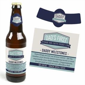 img 2 attached to 🍻 Daddy's First Milestones - Men's Decorations - Set of 6 Beer Bottle Label Stickers with 1 Carrier - Big Dot of Happiness