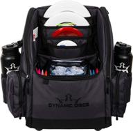 dynamic discs commander backpack disc golf bag: ultimate storage for 20 discs, deep pockets, and water bottle holders logo
