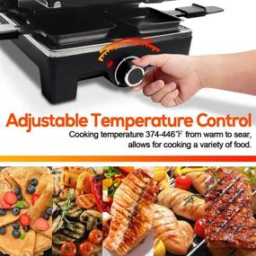 img 1 attached to 🍽️ CUSIMAX Raclette Grill Table Portable 2 in 1 Korean BBQ Grill Indoor & Cheese Raclette, Reversible Non-stick Plate, Crepe Maker with Adjustable Temperature Control and 8 Paddles