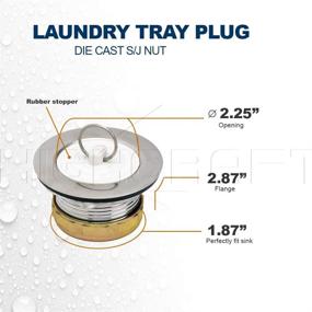 img 3 attached to 🚿 Highcraft 9783 Stainless Steel Tub Drain Assembly with Rubber Stopper Strainer for RVs, Mobile Showers, Bar and Bathroom Sinks - Chrome Finish