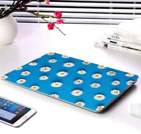 img 2 attached to HRH 2 In 1 Blue Chrysanthemum PC Plastic Hard Case Cover And Silicone Keyboard Cover For MacBook New Air 13&#34